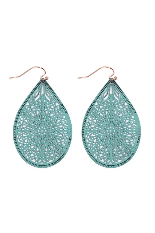 Classy Lady Turquoise Filigree Earrings