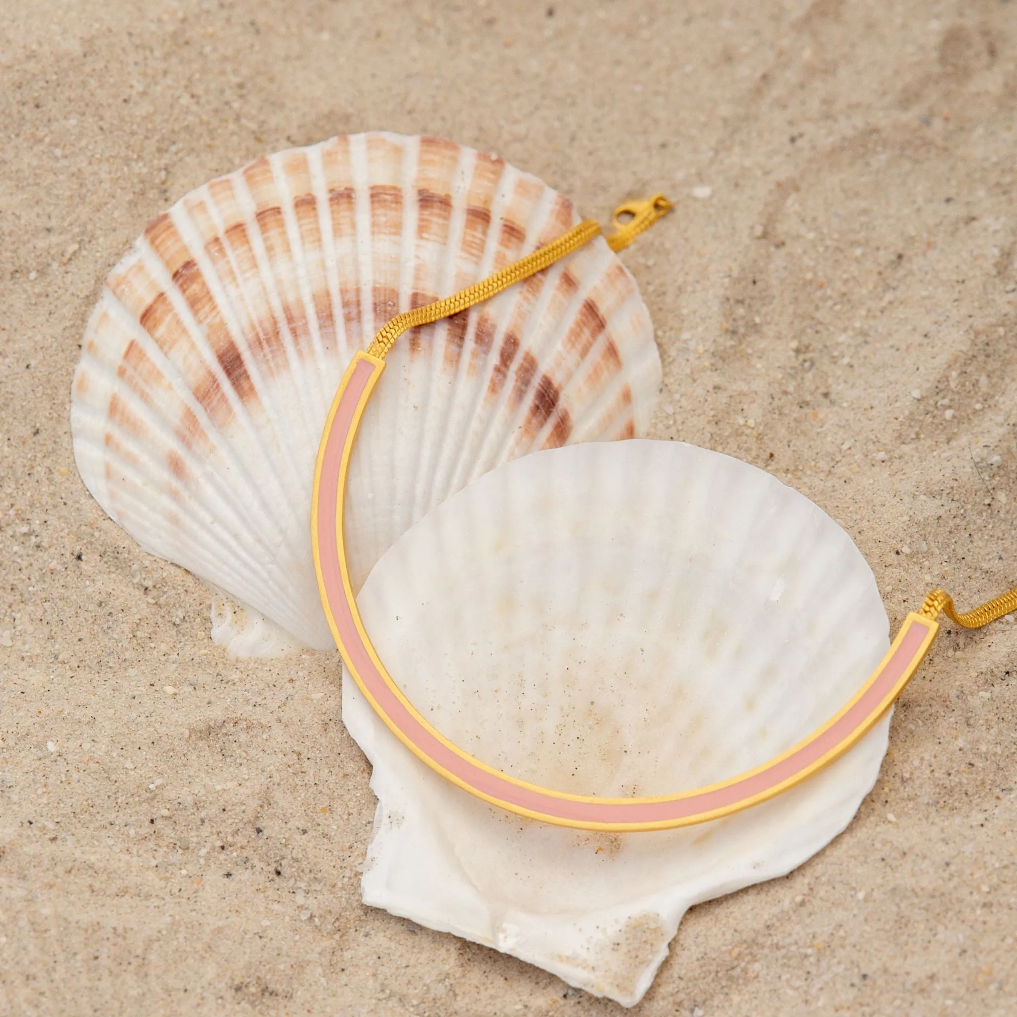 Coastal Pink Enamel Necklace