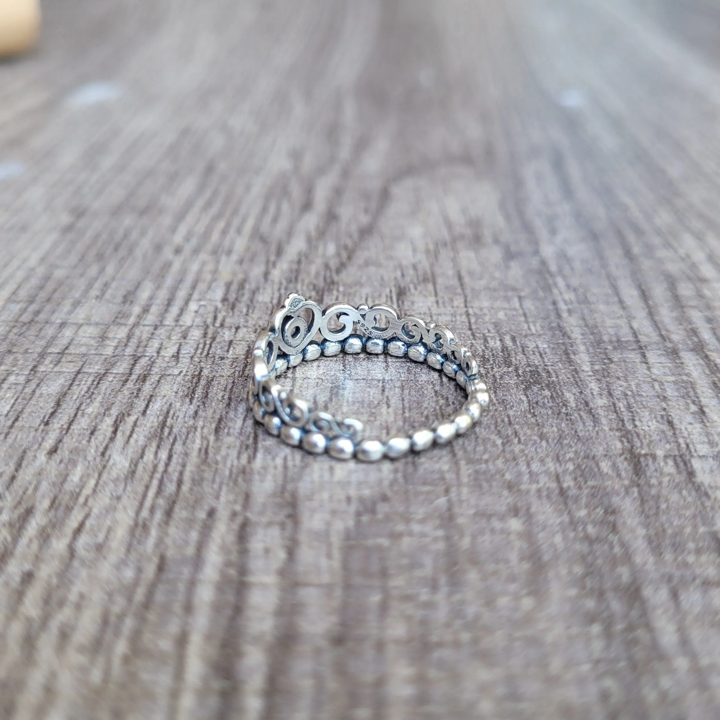 Crown heart silver 925 ring