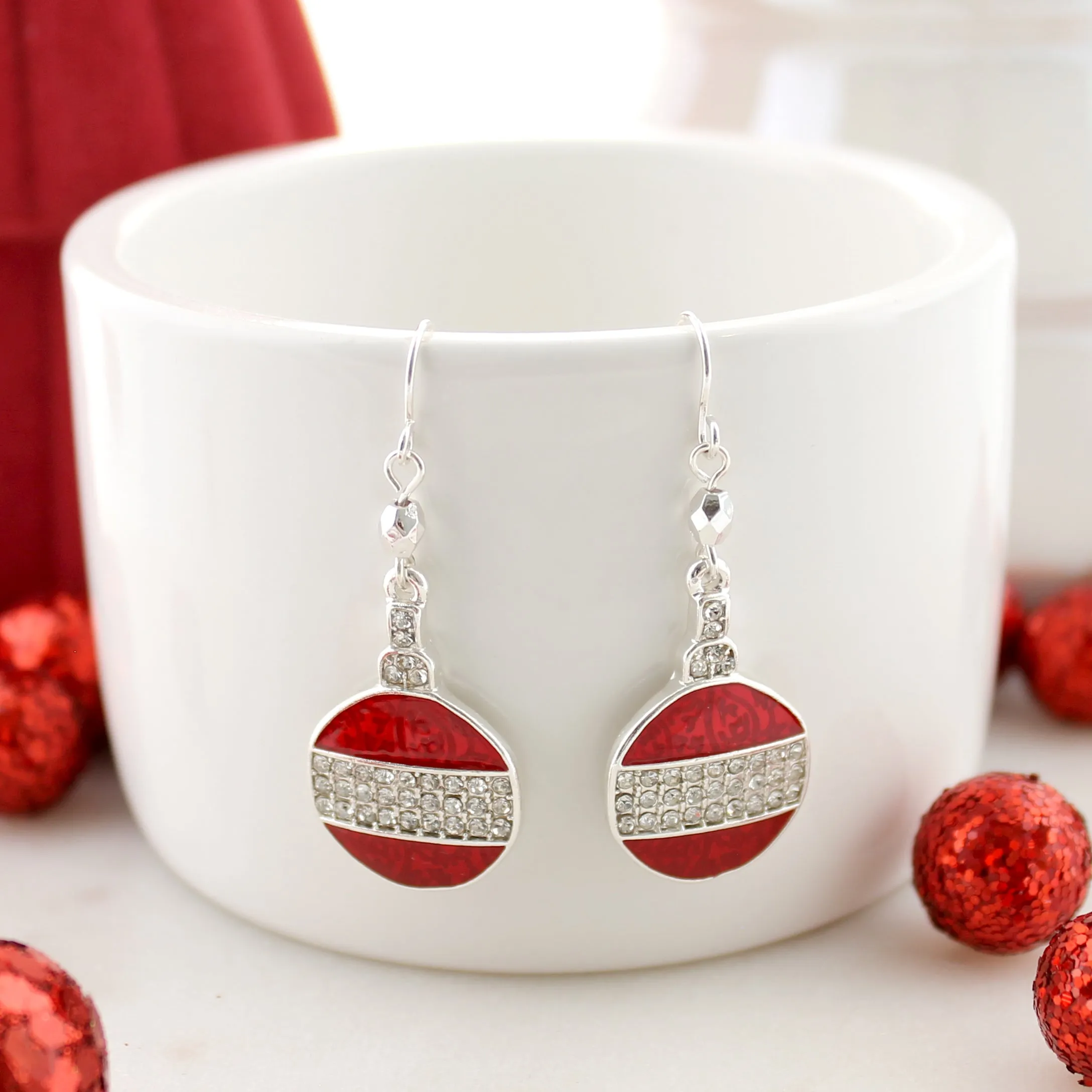 Crystal Christmas Ornament Earrings