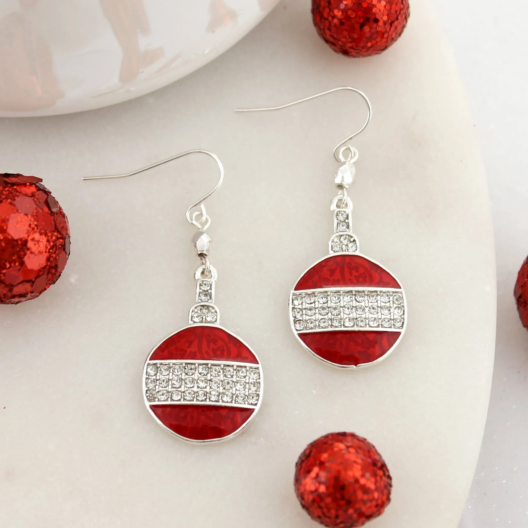 Crystal Christmas Ornament Earrings