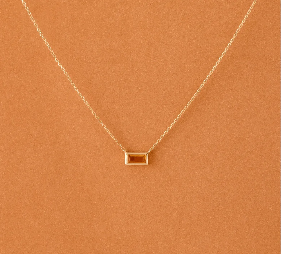 Dainty Citrine Necklace, Teresa