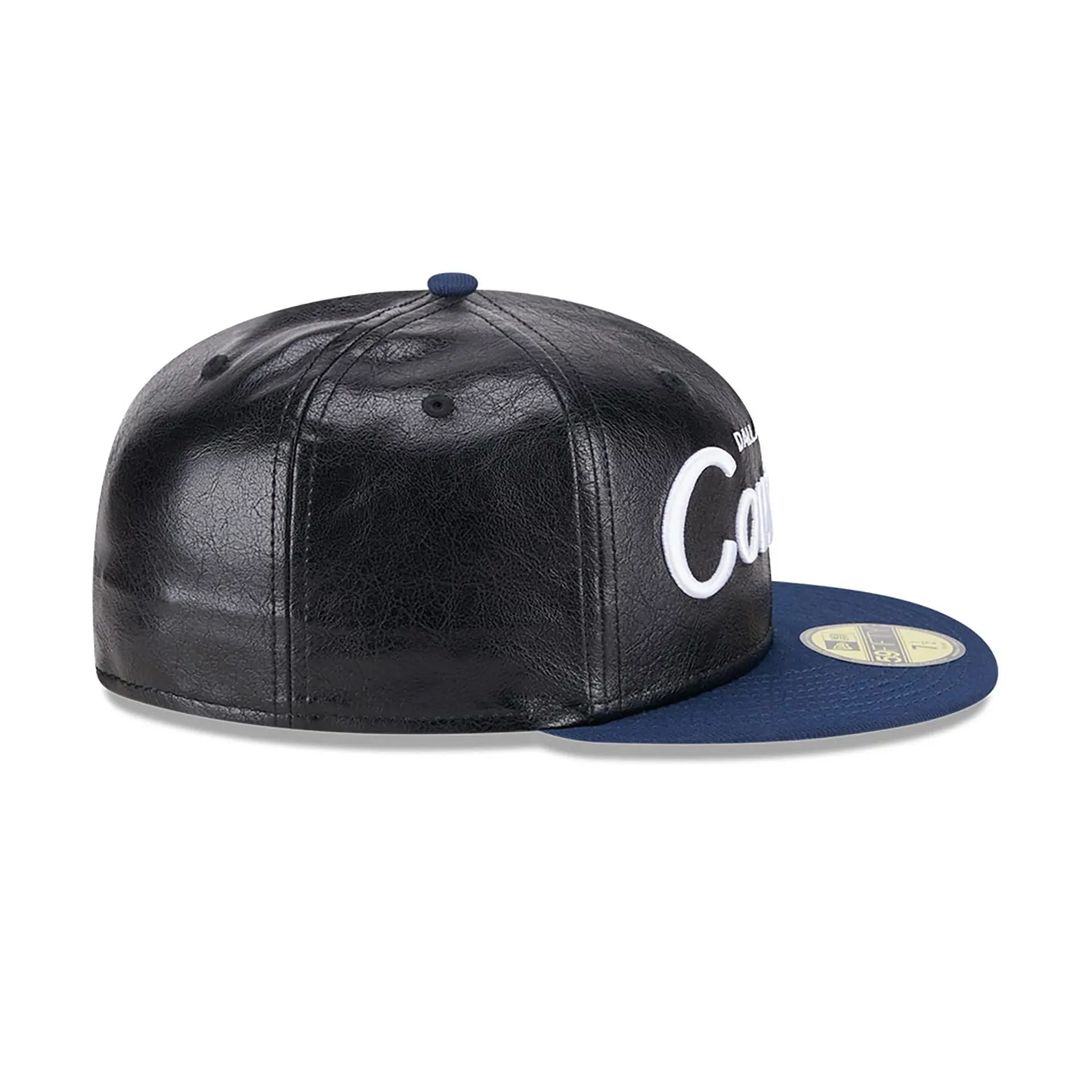 Dallas Cowboys Faux Leather Crown Black 59FIFTY Fitted Cap