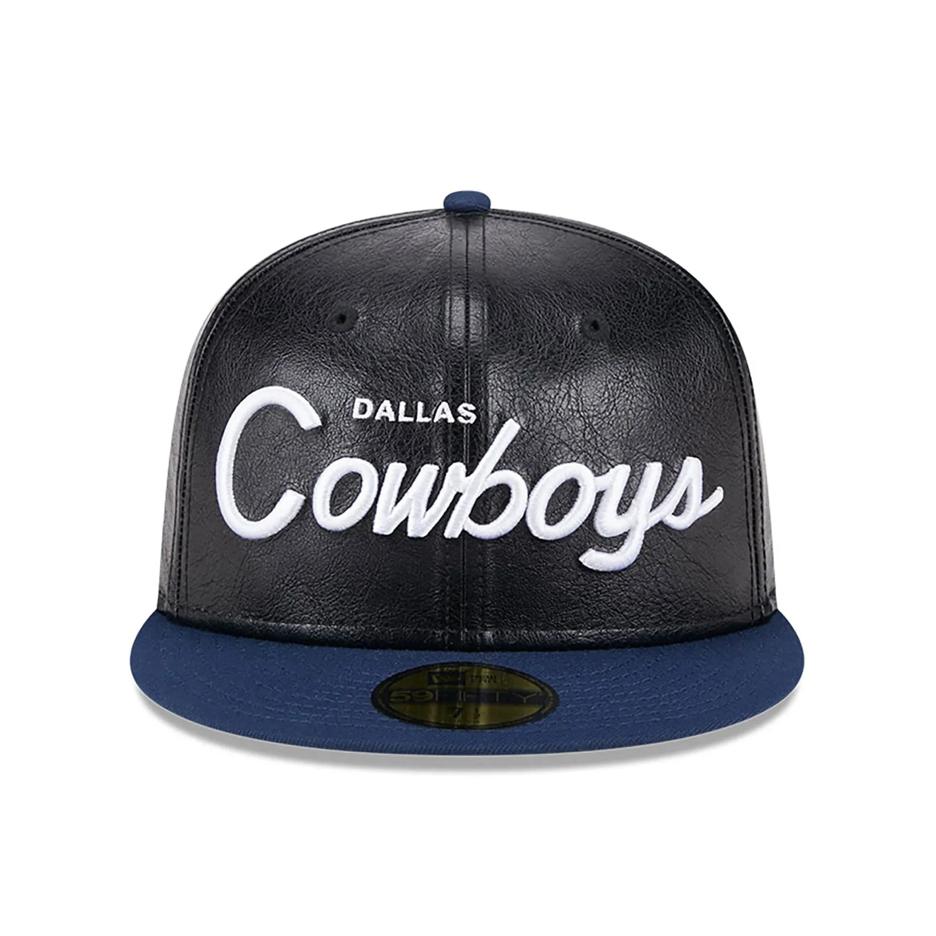 Dallas Cowboys Faux Leather Crown Black 59FIFTY Fitted Cap