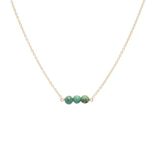 December Birthstone Three Gem Necklace with Turquoise