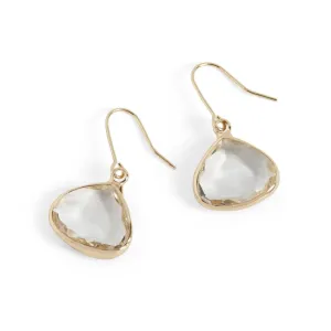 Dew Drop Earrings - Clear/Gold