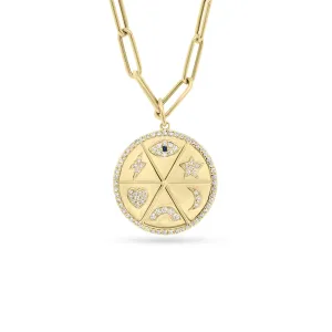 Diamond Good Vibes Medallion Necklace