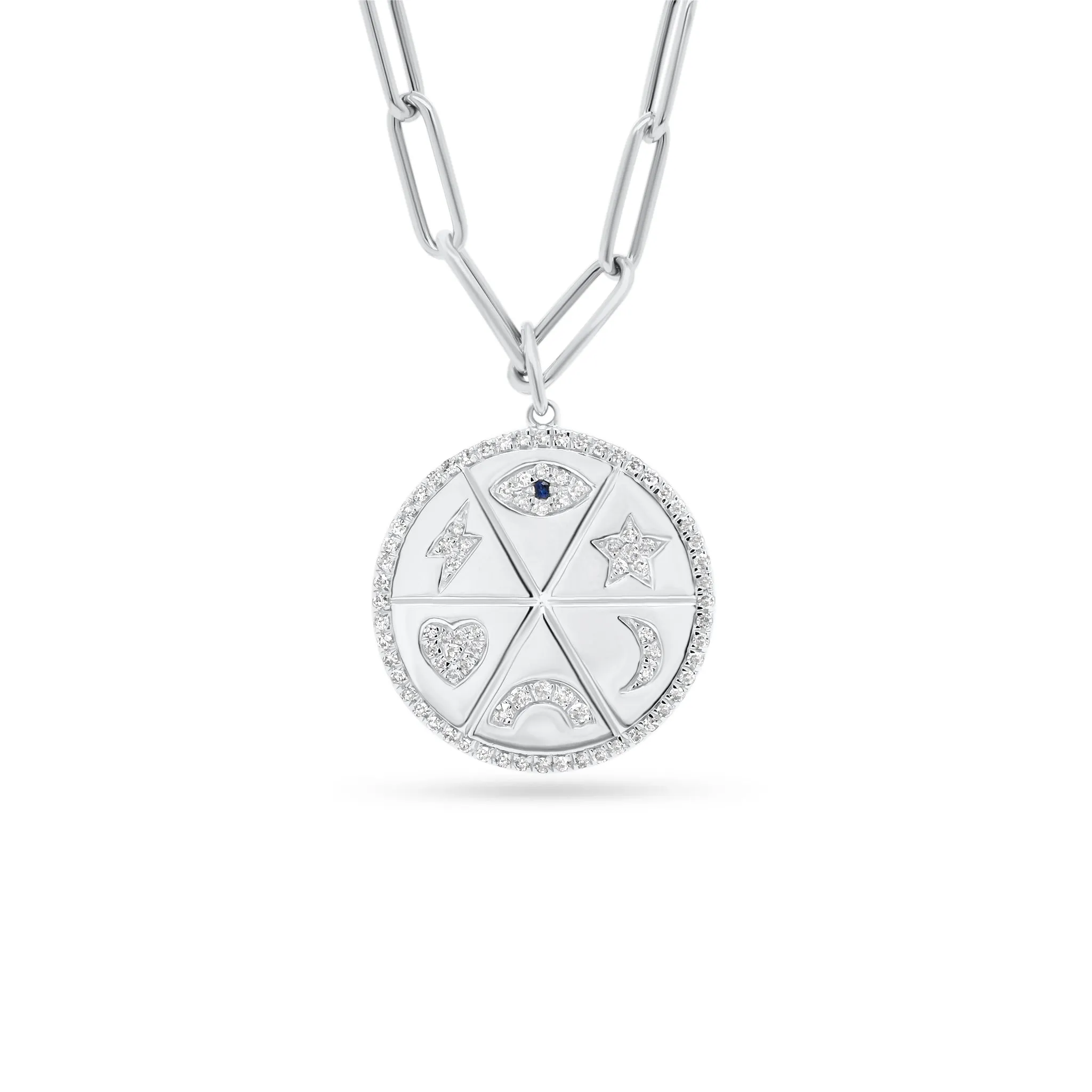 Diamond Good Vibes Medallion Necklace