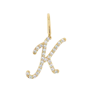 Diamond Script Letter Charm