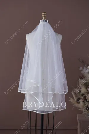 Dreamy Fingertrip Wedding Veil with Satin Edge