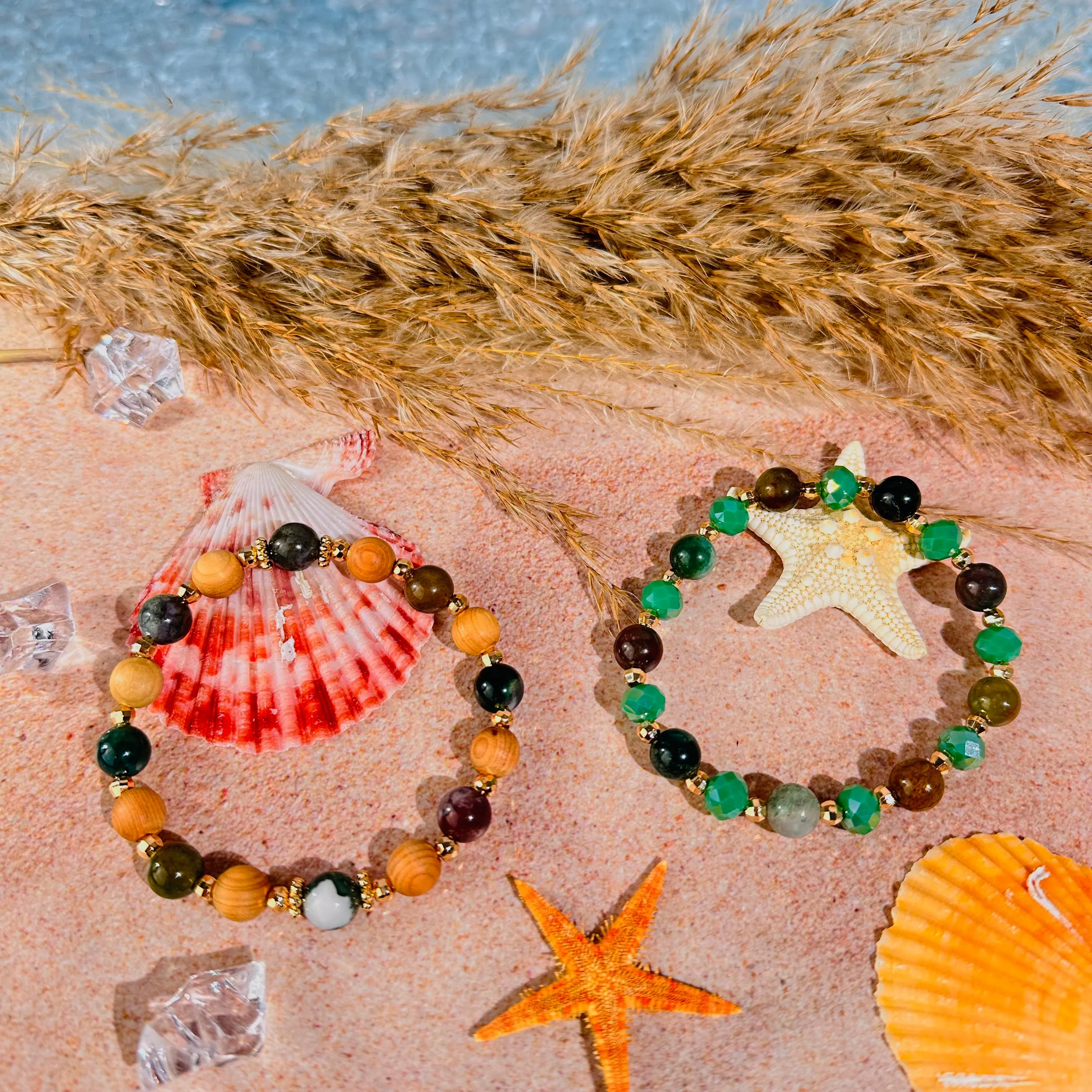 Earth Crystals & Wood Build-Your-Own Bracelet Set