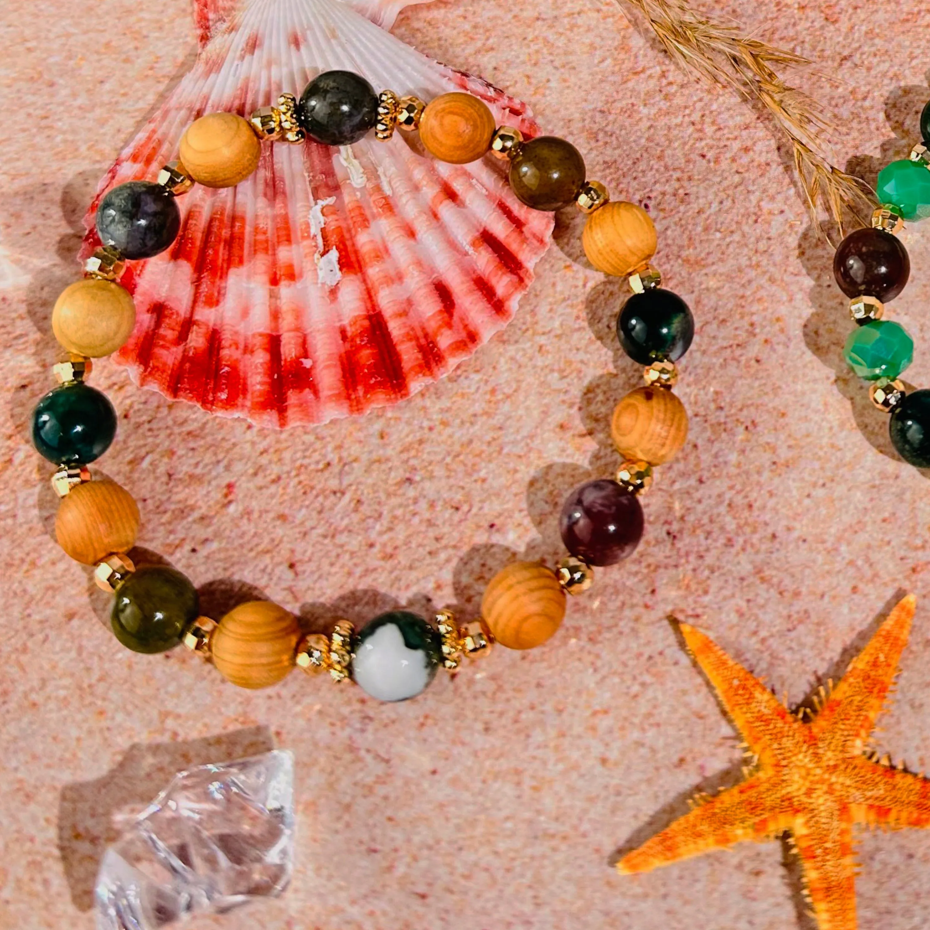 Earth Crystals & Wood Build-Your-Own Bracelet Set