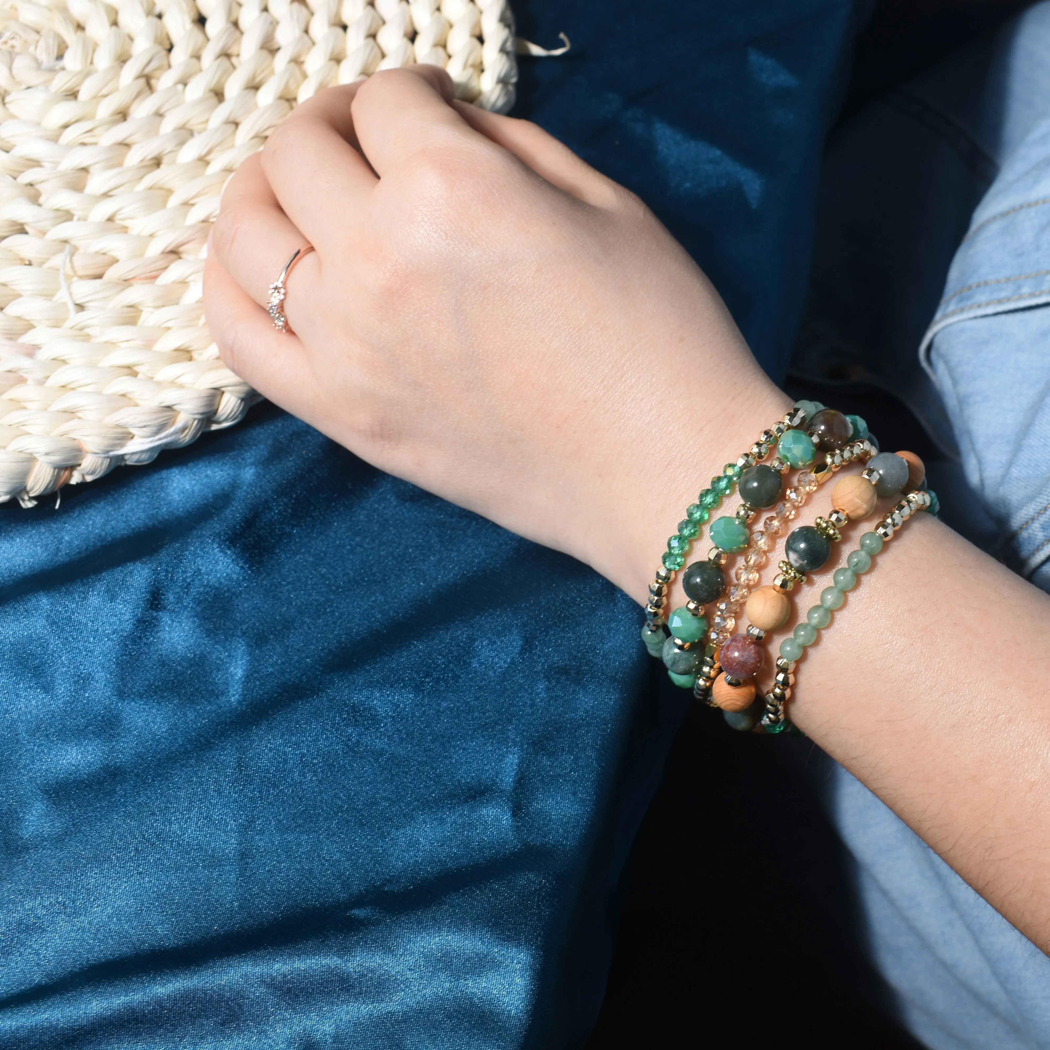 Earth Crystals & Wood Build-Your-Own Bracelet Set