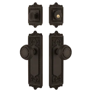 Egg & Dart Entry Set with Mission Knob in Oil-Rubbed Bronze