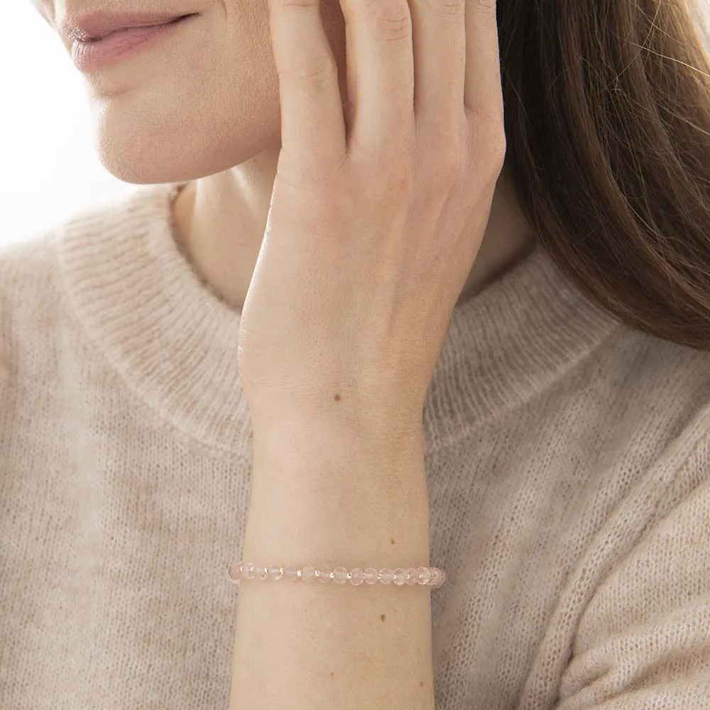 Energy Rose Quartz Gold Bracelet - A Beautiful Story