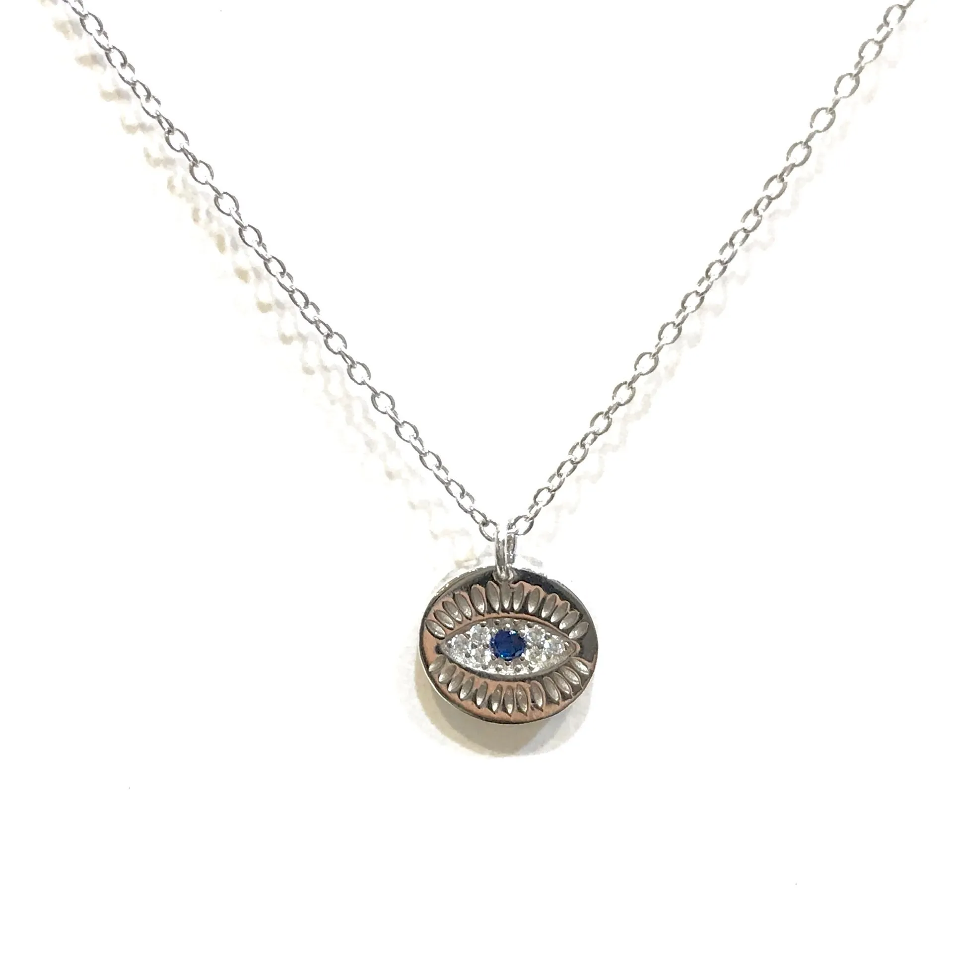 Evil Eye Disc Necklace