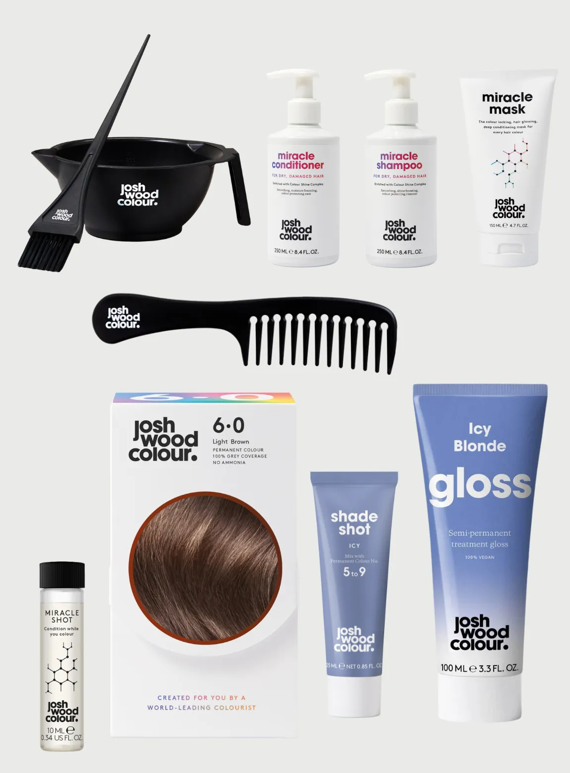 Expert Kit - 6.0 Perm kit, Miracle Shot, Icy Shade Shot, Icy Gloss x 1, Bowl & Brush, Miracle Mask, Comb, Shampoo, Conditioner