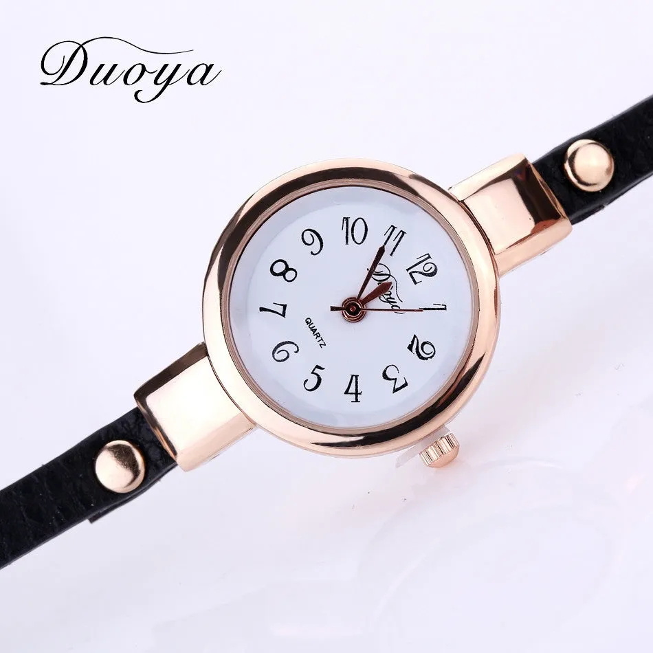 Eye Gemstone Luxury Watches Women Gold Bracelet Watch Leather Electronic Quartz