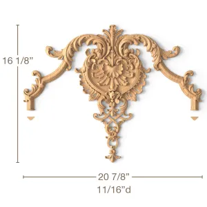 Fanciful Filigree with Shells & Acanthus Scrolls, 20 7/8’h x 16 1/8"w x 11/16"d, Top and Bottom, SPECIAL ORDER ITEM: 3-6 Weeks