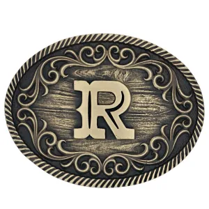 Filigree Initial R Attitude Belt Buckle