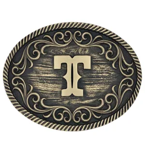 Filigree Initial T Attitude Belt Buckle