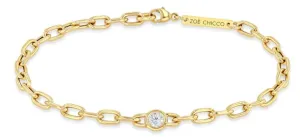 Floating Bezel Diamond Chain Link Bracelet