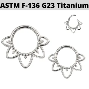 G23 Titanium Filigree Hinged Clicker