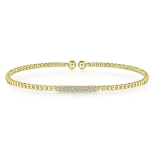 Gabriel 14k 0.13 Carat Diamond Bangle Bracelet, Available in White, Rose and Yellow Gold