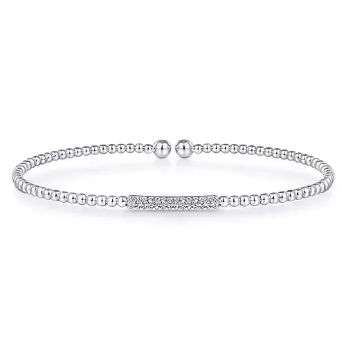 Gabriel 14k 0.13 Carat Diamond Bangle Bracelet, Available in White, Rose and Yellow Gold