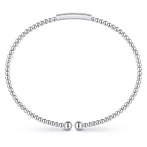 Gabriel 14k 0.13 Carat Diamond Bangle Bracelet, Available in White, Rose and Yellow Gold