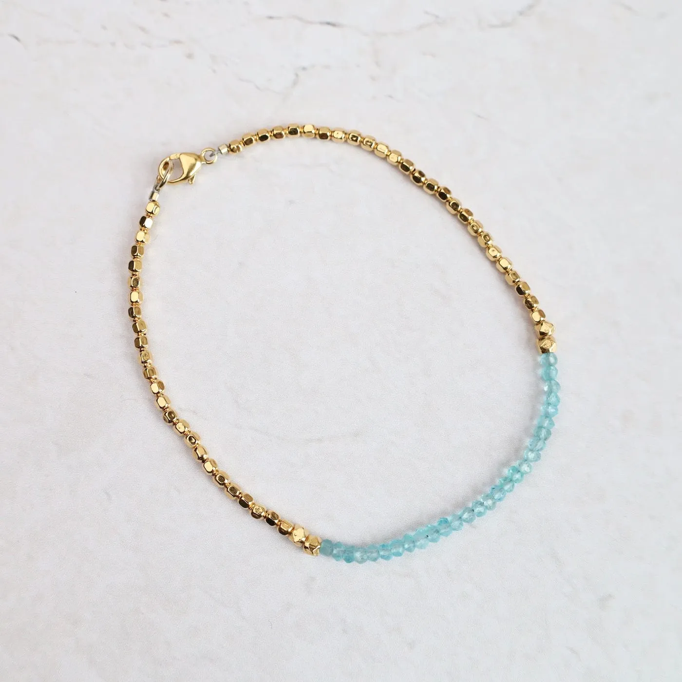 Gemstone Rondelle Bracelet in Aqua