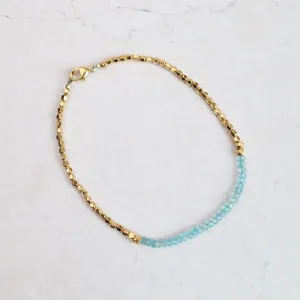 Gemstone Rondelle Bracelet in Aqua