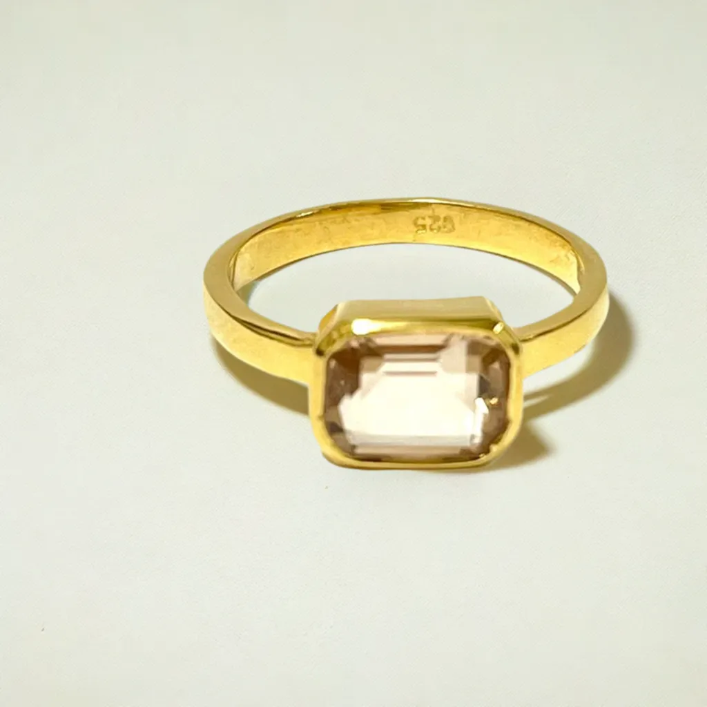 Hailey Citrine Square Stone Ring