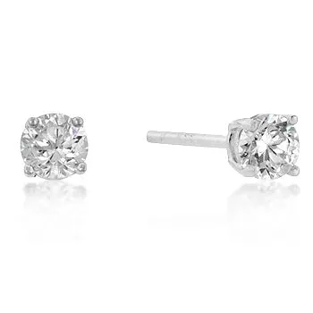 Haley Round Cut Stud Earrings – 5mm  | 0.75ct | Sterling Silver