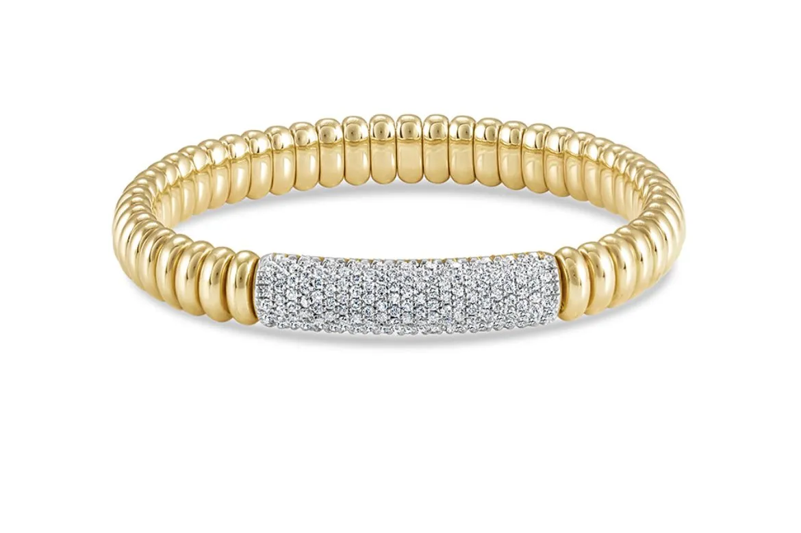 Hulchi Belluni Mega Diamond Bar Stretch Bracelet (22344)