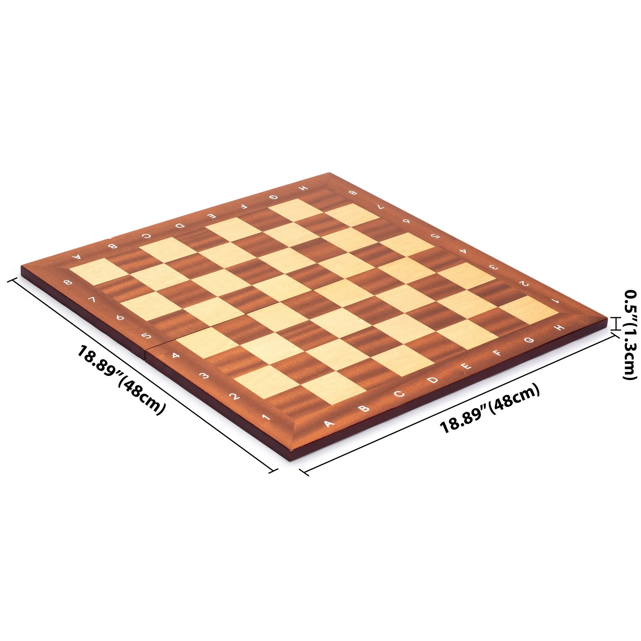 Husaria Magnetically Assembled Professional Staunton Tournament Chess Board, No. 5, 18.9"