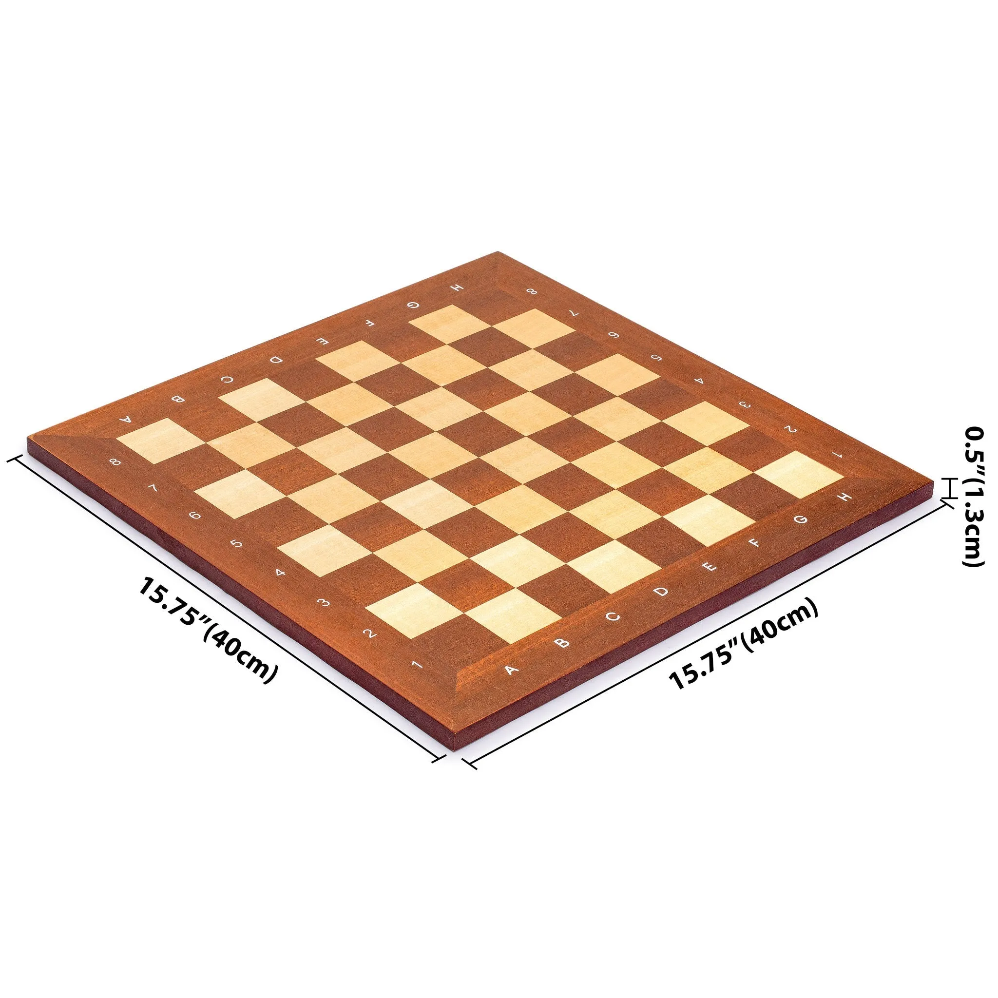 Husaria Professional Staunton Tournament Chess Board, No. 4, 16 Inches