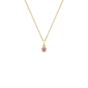 Illusion Set Pink Sapphire Pendant Necklace