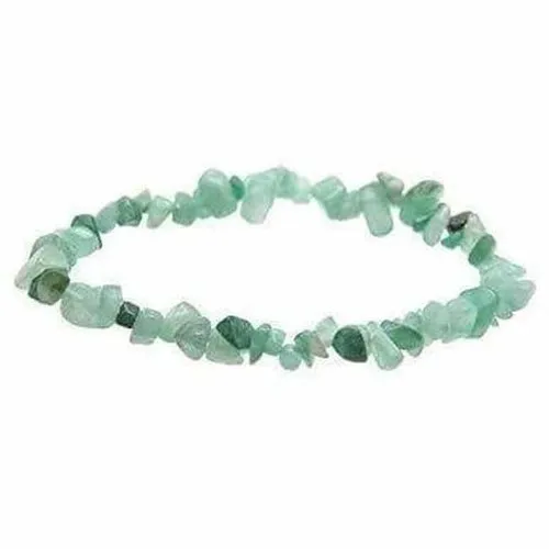 Libra Birthstone Adult Elasticated Chip Bracelet Gift Green Aventurine