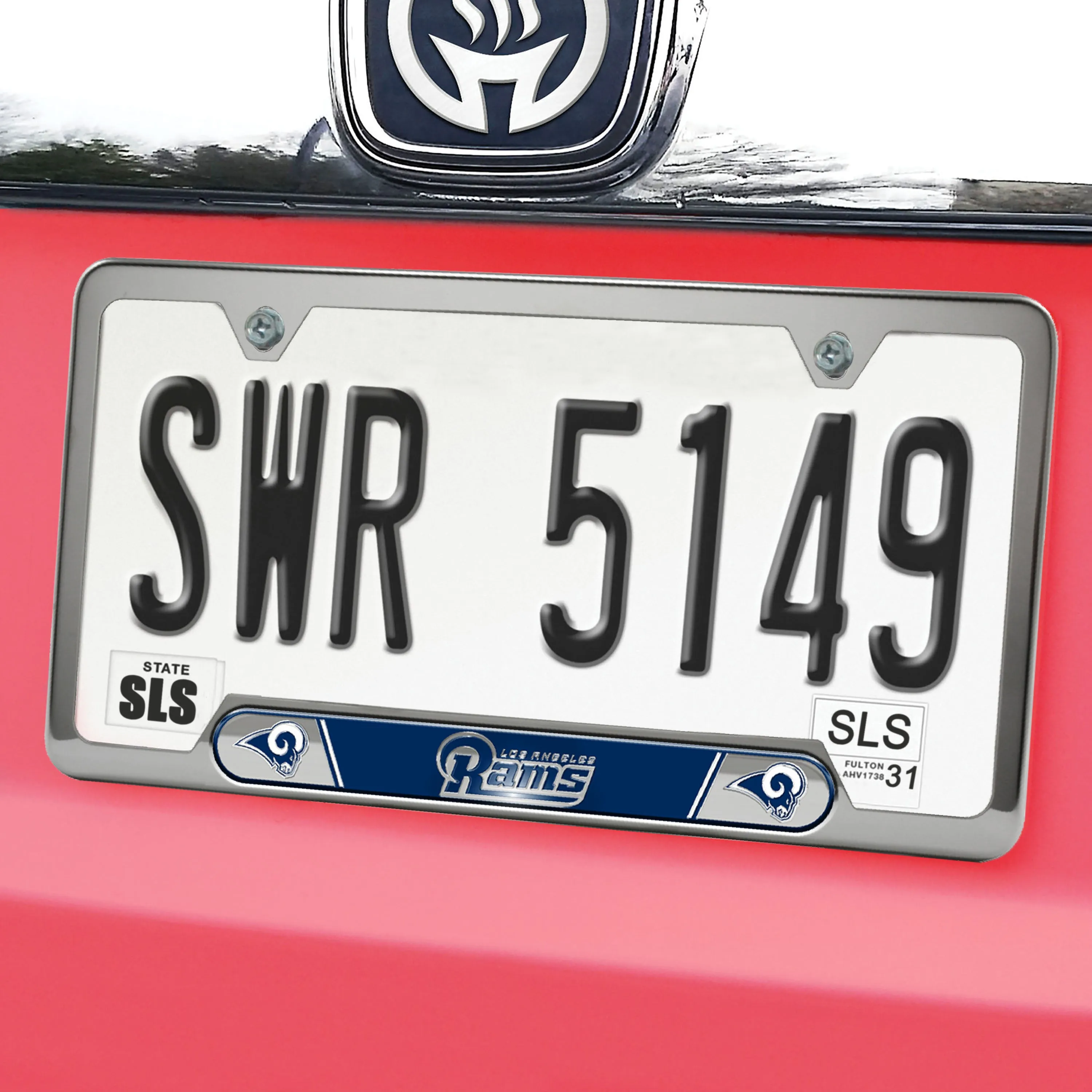 Los Angeles Rams Embossed License Plate Frame, 6.25in x 12.25in