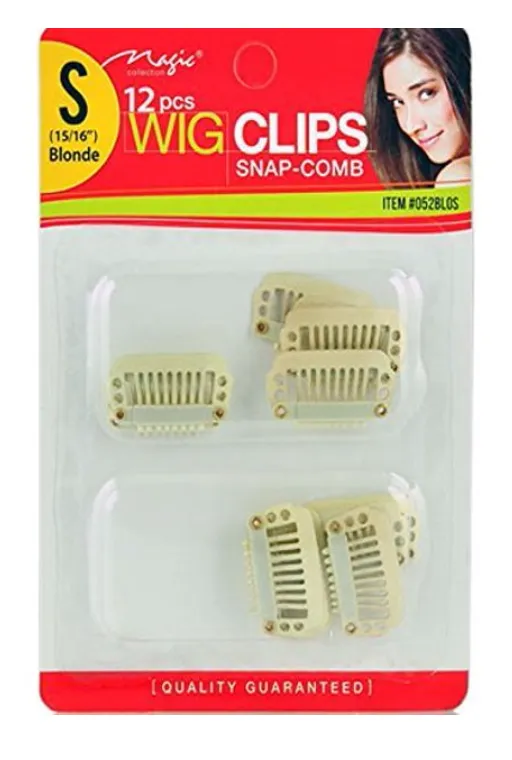 MAGIC COLLECTION 12 PCS WIG CLIPS SNAP COMB 5/16" SMALL