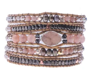 Nakamol Issa Druzy Wrap Bracelet in Rose