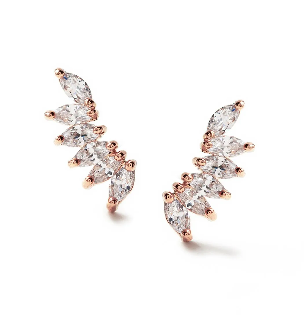 Navette Crystal Wing Earrings