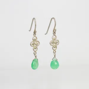 NEW! Sterling Silver Small Filigree Earrings with Chrysoprase by Ananda Khalsa