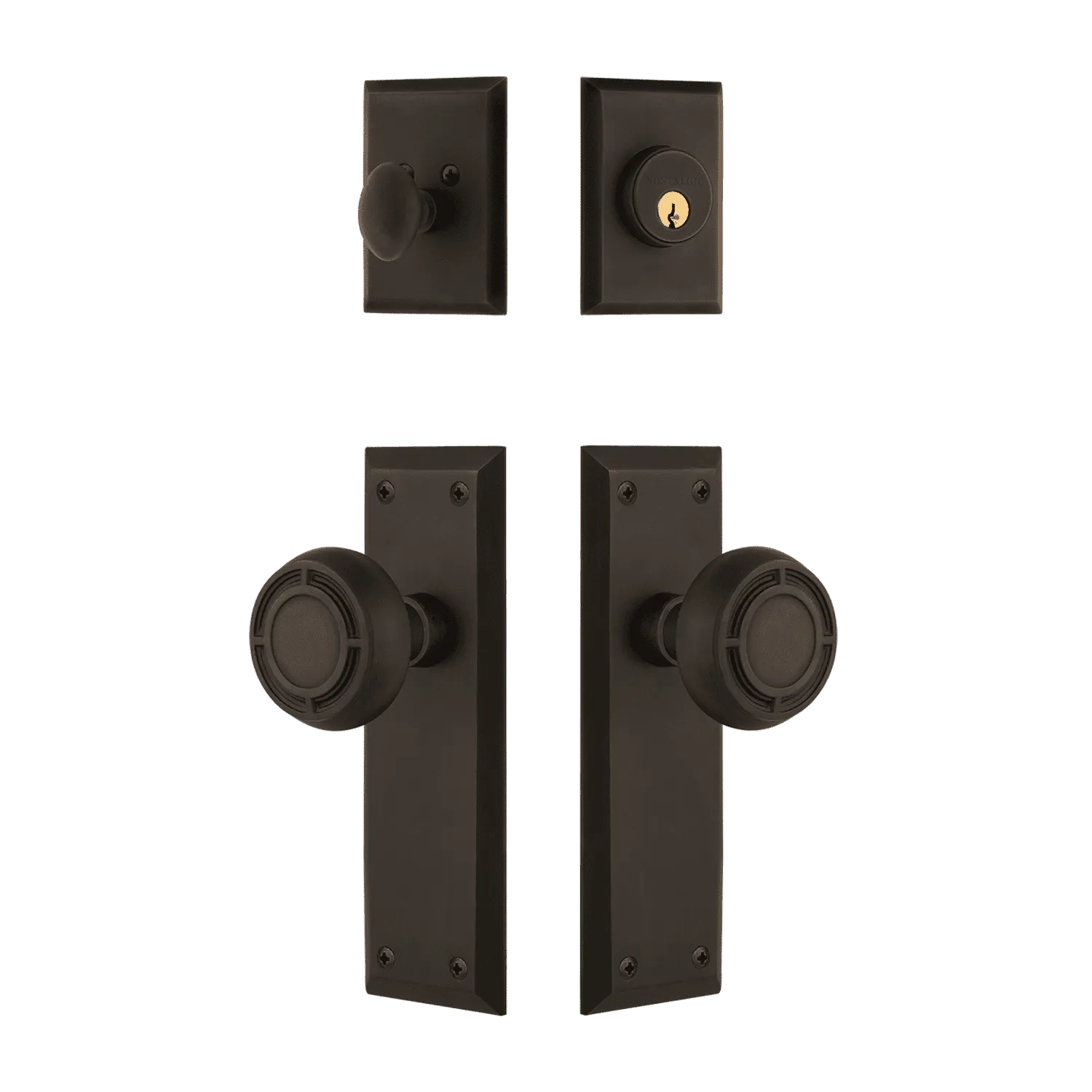 New York Entry Set with Mission Knob in Oil-Rubbed Bronze