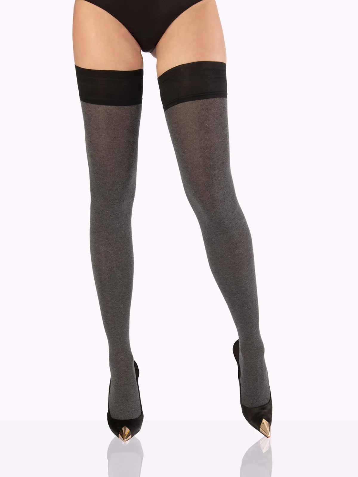 OLIVIA Plush Opaque Thigh Highs