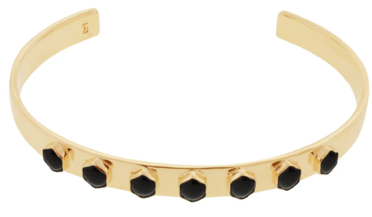 Onyx Hexagon Gold Lego Cuff