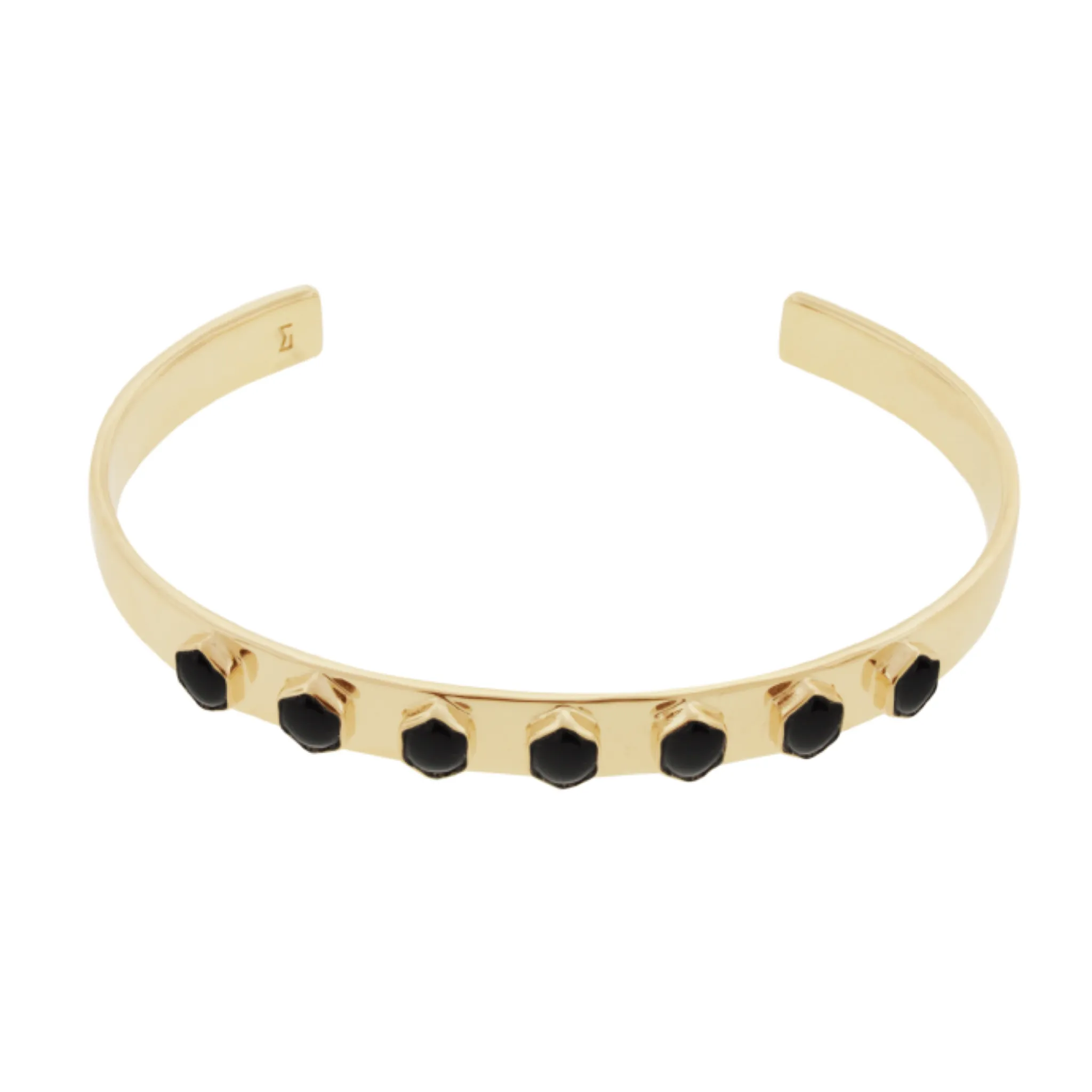 Onyx Hexagon Gold Lego Cuff