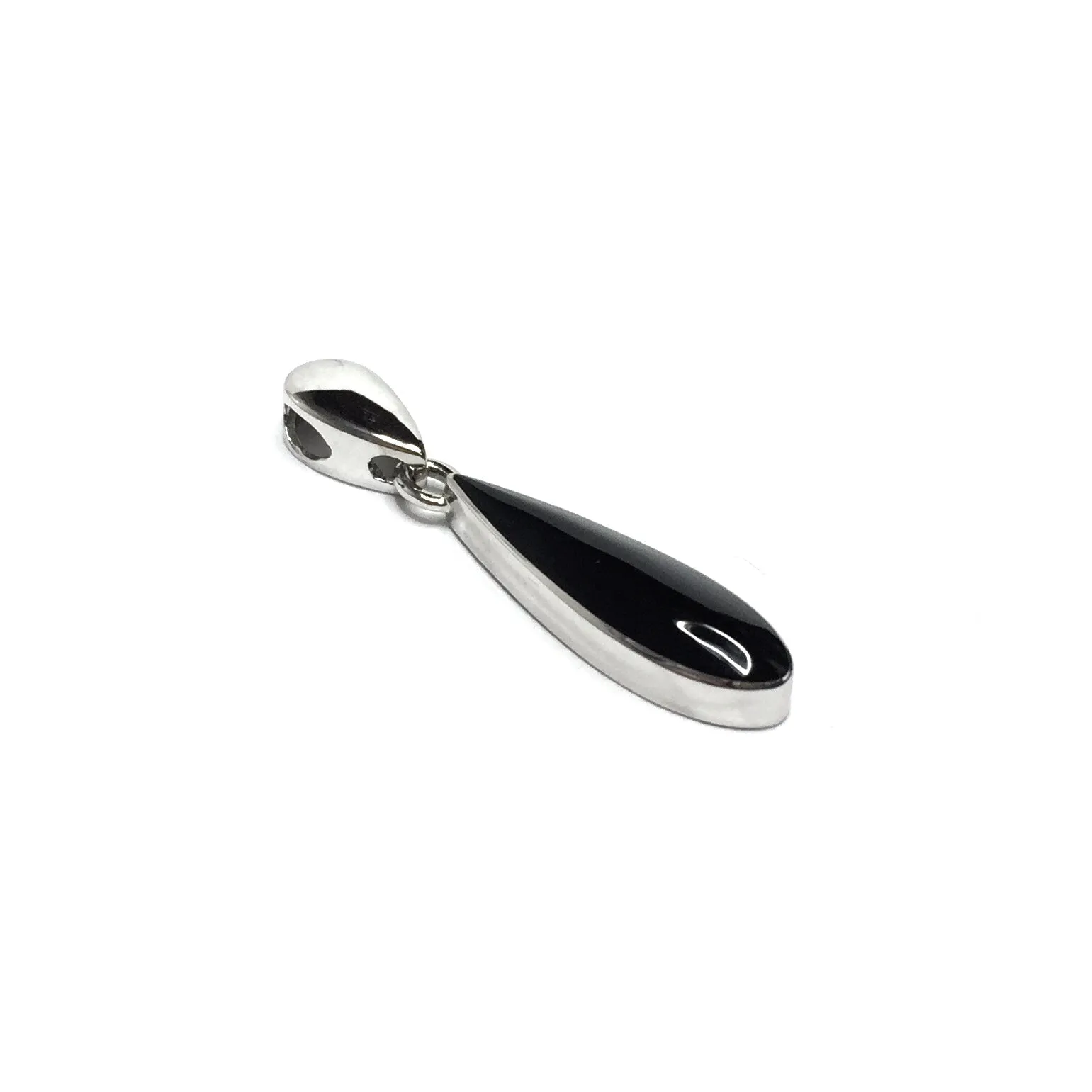 Onyx Tear Drop Inlaid Pendant