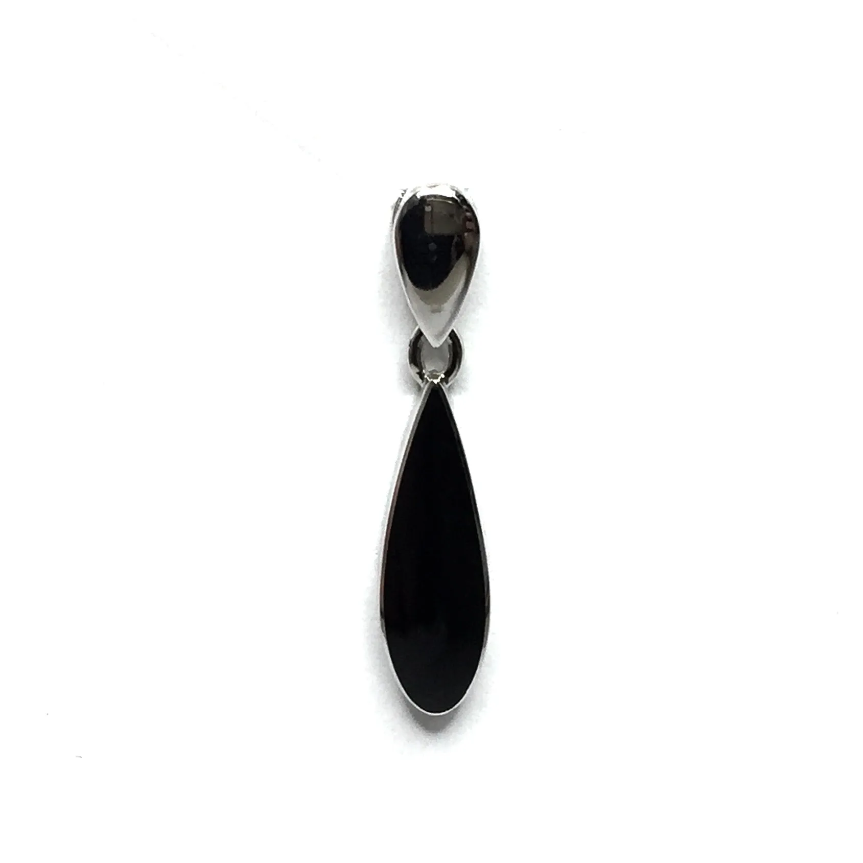 Onyx Tear Drop Inlaid Pendant